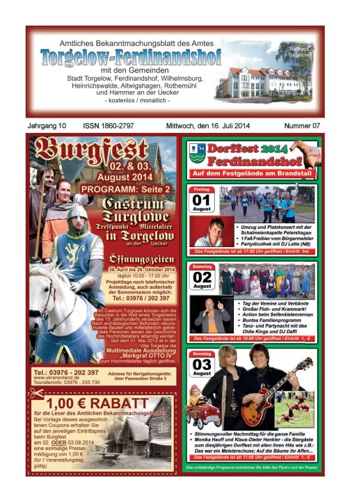 Titelseite amtliches Bekanntmachungsblatt