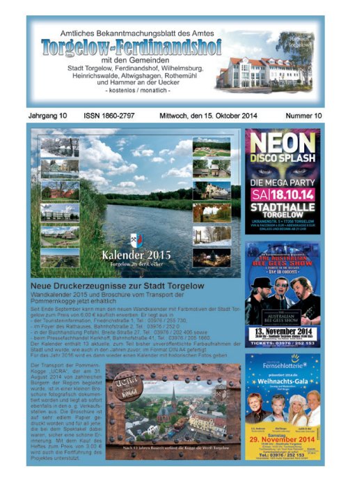 Titelseite amtliches Bekanntmachungsblatt