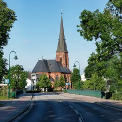 Christuskirche mit Ueckerbrücke Christuskirche mit Ueckerbrücke