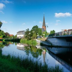 Ueckerbrücke und Christuskirche Ueckerbrücke und Christuskirche